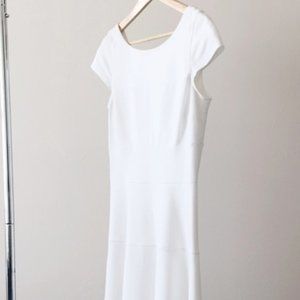 Banana Republic White A-Line Cap Sleeve Dress Size 2